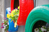 Brilliant idea for tires used as planters environmentally