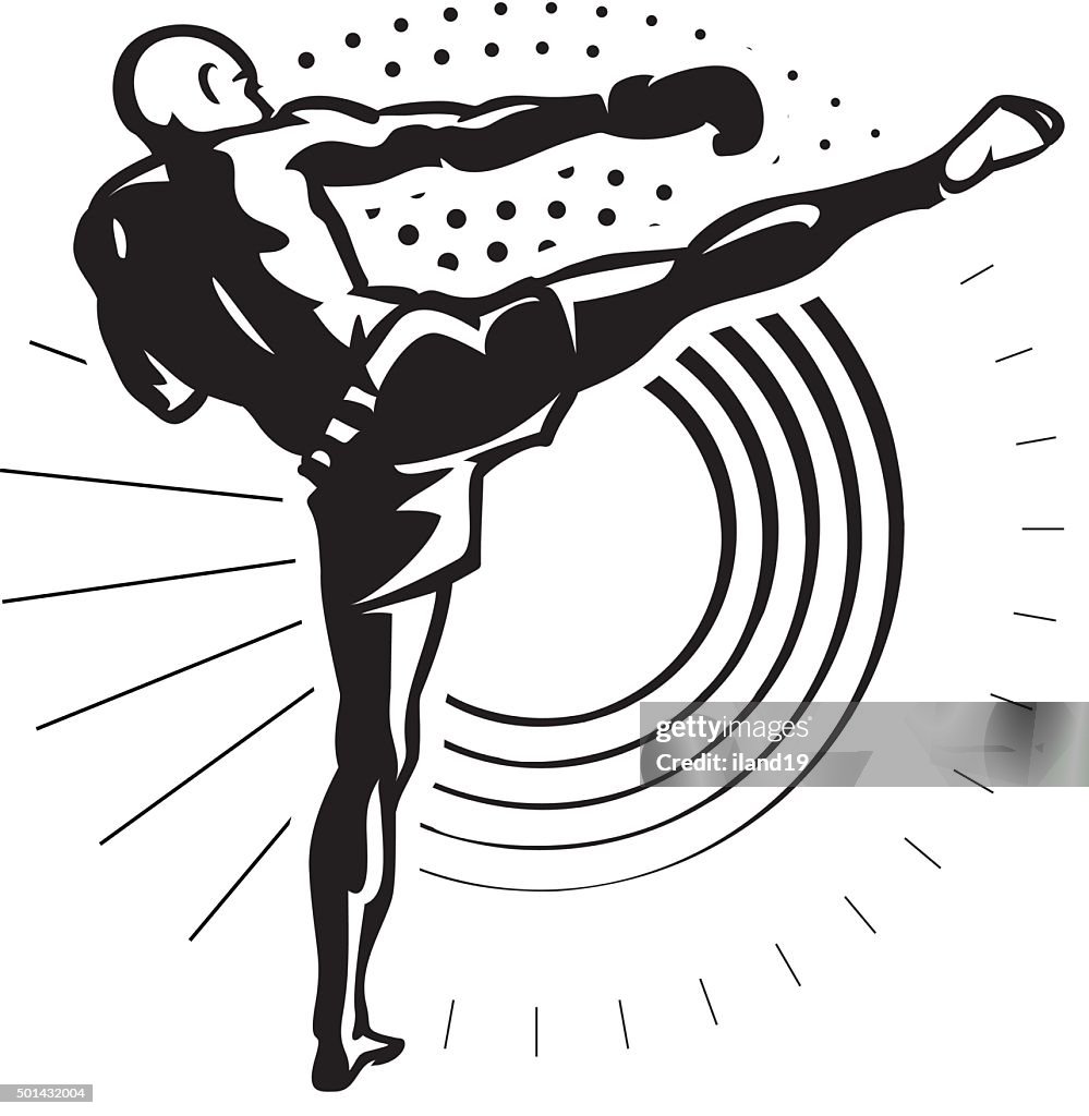 Kick Box Vector Kickboxer High-Res Vector Graphic - Getty Images