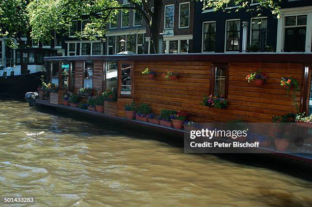 Hausboot am Grachtenkanal, Amsterdam, Niederlande, Holland, Europa, Boot, Gracht, Kanal, Reise, BB, DIG; P.-Nr.: 941/2005, ;