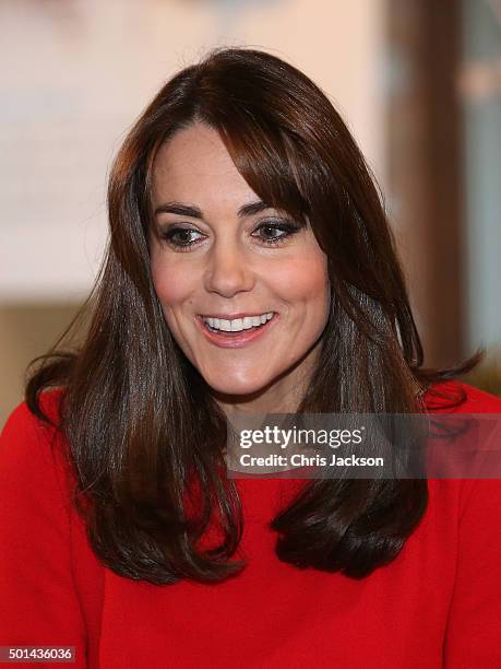 Catherine, Duchess of Cambridge attends the Anna Freud Centre Family School Christmas Party at Anna Freud Centre on December 15, 2015 in London,...