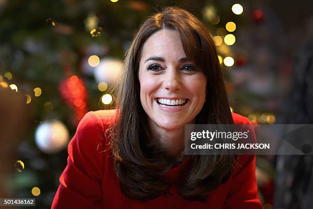 Catherine, Duchess of Cambridge attends the Anna Freud Centre Family School Christmas Party at the Anna Freud Centre on December 15, 2015 in London....