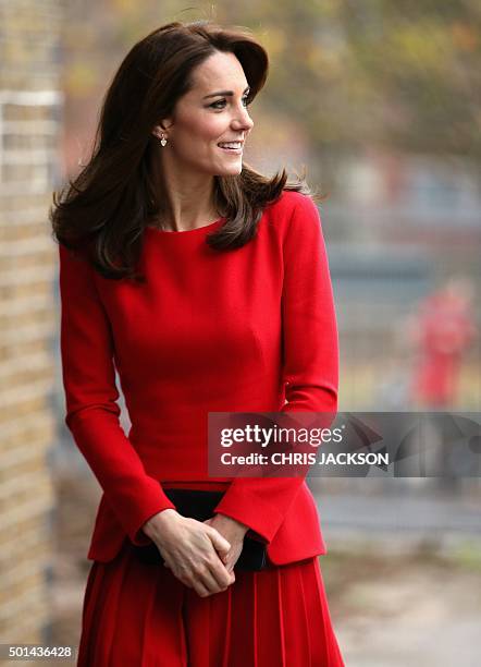Catherine, Duchess of Cambridge attends the Anna Freud Centre Family School Christmas Party at the Anna Freud Centre on December 15, 2015 in London....