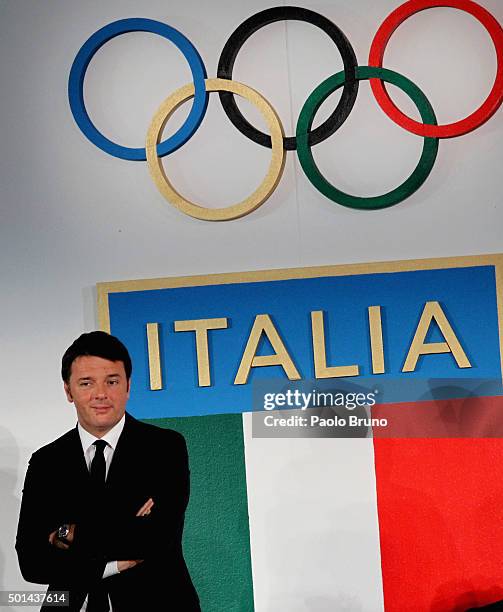 Italian Prime Minister Matteo Renzi attends the Italian Olympic Commitee 'Collari d'Oro' Awards ceremony on December 15, 2015 in Rome, Italy.