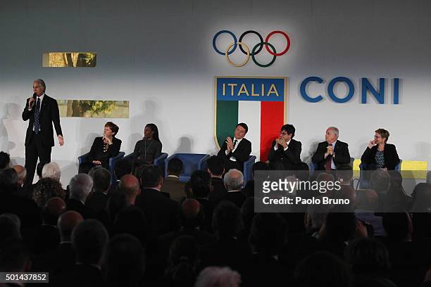 General view of the Italian Olympic Commitee 'Collari d'Oro' Awards ceremony on December 15, 2015 in Rome, Italy.