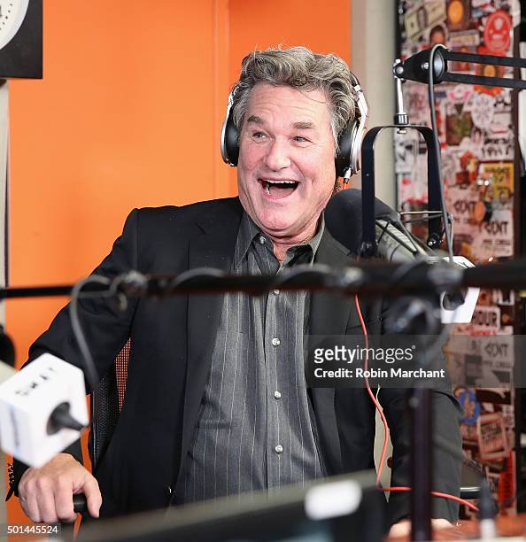Kurt Russell visits 'Sway in the Morning' with Sway Calloway on Eminem's Shade 45 at SiriusXM Studios on December 15, 2015 in New York City.