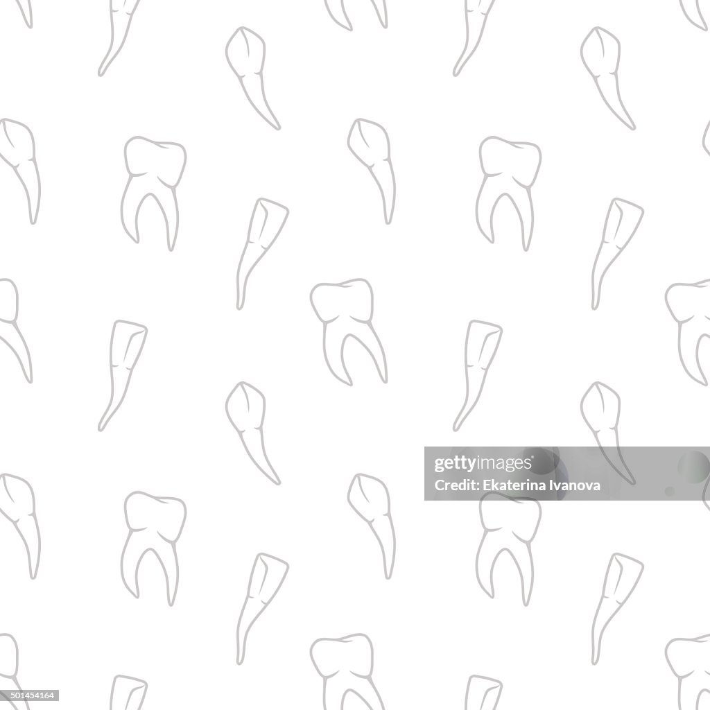 Vector Seamless Teeth Pattern On White Background High-Res Vector ...