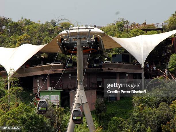 Blick aus Gondel auf Bergstation und Dschungel, Seilbahn zur "Sky Bridge" , Provinz Pantai Tengah, Insel Langkawi, Malaysia, Asien, Reise, NB, DIG;...