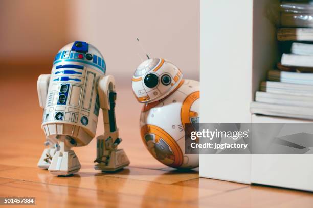bb-8 and r2d2 - r2d2 robot stock pictures, royalty-free photos & images