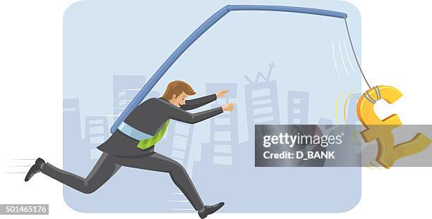 business incentive - pound - illustration - carrot stick stock illustrations