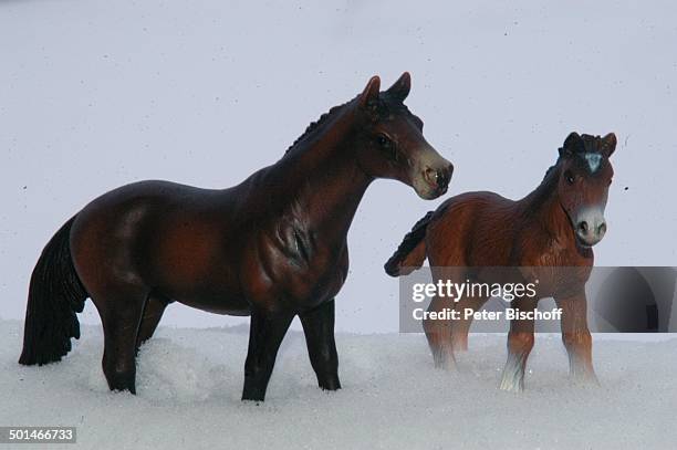 Schleich-Pferde im Schnee, Obertauern, Bundesland Salzburg, Österreich, Europa, Winter, Tier, Tiere, Reise, BB, DIG; P.-Nr.: 067/2007, ;