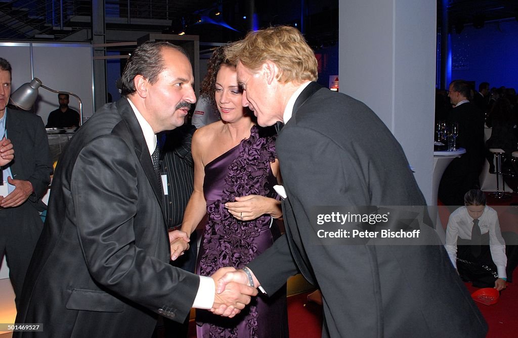 Johann Lafer (TV-Koch), Barbara Wussow, Ehemann Albert Fortell (v.li.n.re.), Aftersh