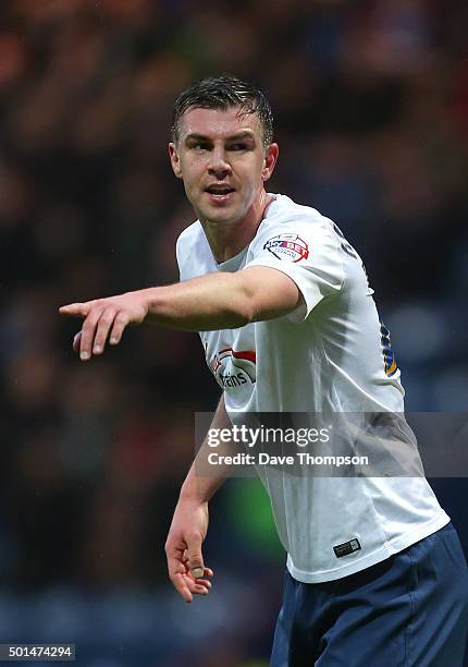 Paul Huntington of Preston North End during the Sky Bet Championship match between Preston North End and Reading at Deepdale on December 12, 2015 in...