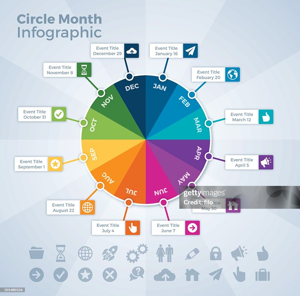 Circle Monat Kalenderereignis Infografik