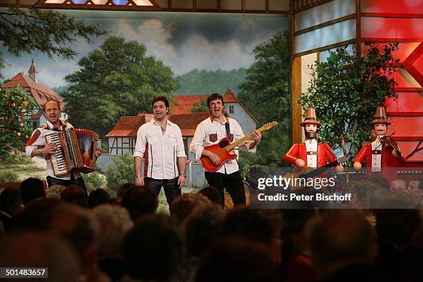 Gesangs-Gruppe "De Randfichten", MDR-Musikshow "Wernesgrüner Musikantenschenke", Wernesgrün, Steinberg, Sachsen, Deutschland, Europa, Auftritt,...