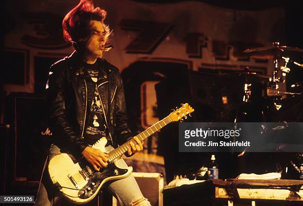 Johnny Ramone performs with the Ramones at Edge Fest 2 at Float-Rite Park in Somerset, Wisconsin on May 28, 1995.