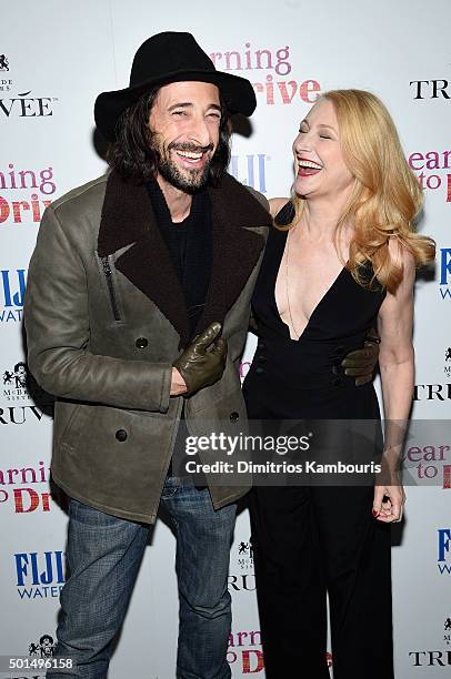 Adrien Brody and Patricia Clarkson attend A Celebration for Patricia Clarkson, Presented by FIJI Water and Truvee Wines on December 15, 2015 in New...