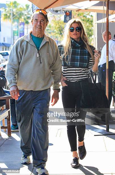 Fergie and her father Jon Patrick Ferguson are seen on December 15, 2015 in Los Angeles, California.