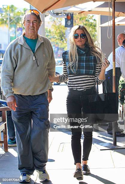 Fergie and her father Jon Patrick Ferguson are seen on December 15, 2015 in Los Angeles, California.