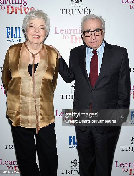 Thelma Schoonmaker and Martin Scorsese attend A Celebration for Patricia Clarkson, Presented by FIJI Water and Truvee Wines on December 15, 2015 in...