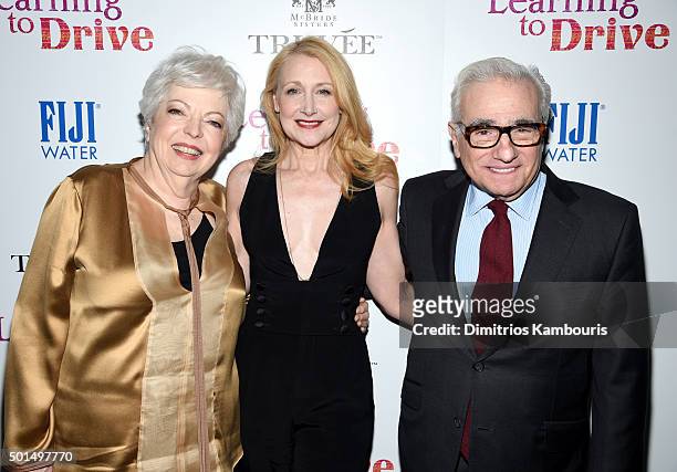 Thelma Schoonmaker, Patricia Clarkson and Martin Scorsese attend A Celebration for Patricia Clarkson, Presented by FIJI Water and Truvee Wines on...