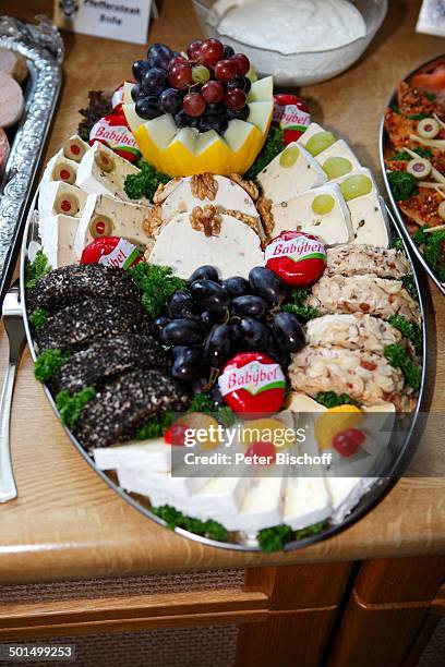 Käse-Platte, nach standesamtlicher Trauung von Braut Sabine Endemann und Bräutigam Gernot Endemann, Hochzeit, Hannover, Niedersachsen, Deutschland,...