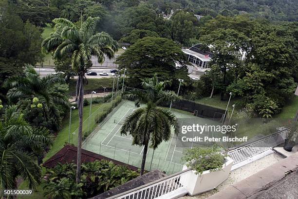 Tennisplatz, Stadtpark beim Präsidentenpalast, Port of Spain, Insel-Staat Trinidad, Karibik, Reise BB, CD; P.-Nr.: 068/2007, ;