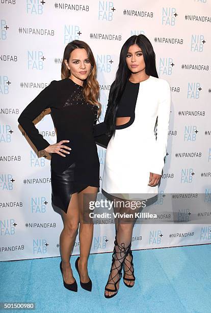 Photo Call with NIP+FAB President and Founder Maria Hatzistefanis and Kylie Jenner on December 15, 2015 in Los Angeles, California.