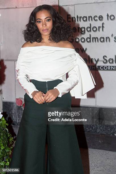 American singer-songwriter Solange Knowles atteds Bergdorf Goodman X Gemfields VIP Party at Bergdorf Goodman on December 15, 2015 in New York City.