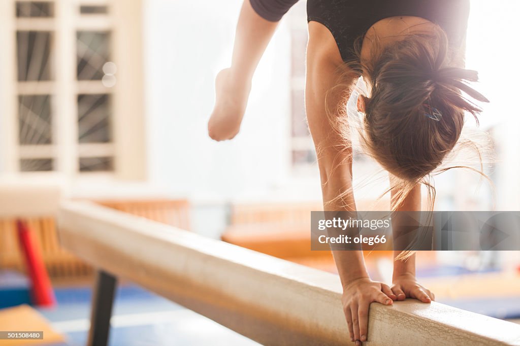 Teen girl in a sports hall