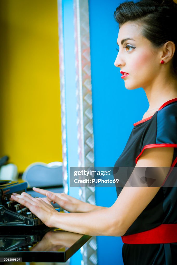 50's Style - Portrait of beautiful businesswoman