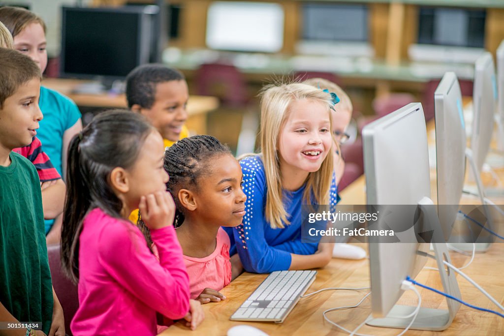 Enjoying a Video in the Computer Lab