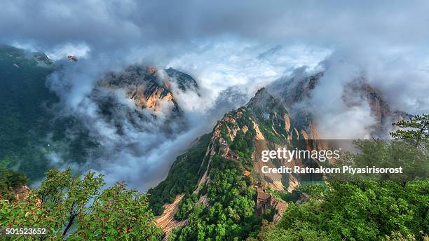 mt. hua, hua shan - xi'an stock pictures, royalty-free photos & images