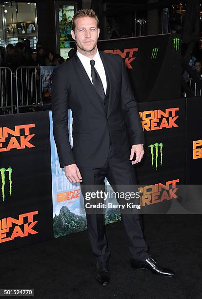 Actor Luke Bracey attends the Premiere of Warner Bros. Pictures' 'Point Break' at TCL Chinese Theatre on December 15, 2015 in Hollywood, California.