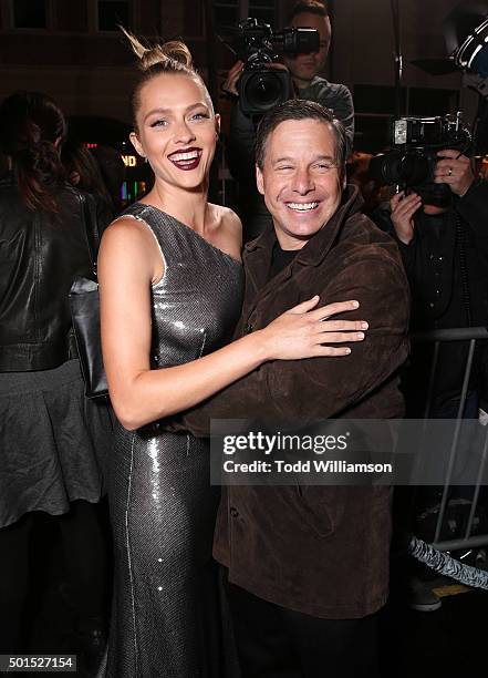 Teresa Palmer and Producer Andrew A. Kosove attend the premiere Of Warner Bros. Pictures And Alcon Entertainment's "Point Break" at TCL Chinese...