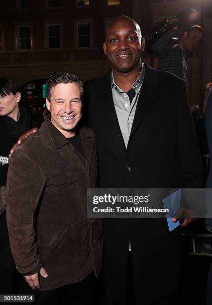 Producer Andrew A. Kosove and producer Broderick Johnson attend the premiere Of Warner Bros. Pictures And Alcon Entertainment's "Point Break" at TCL...