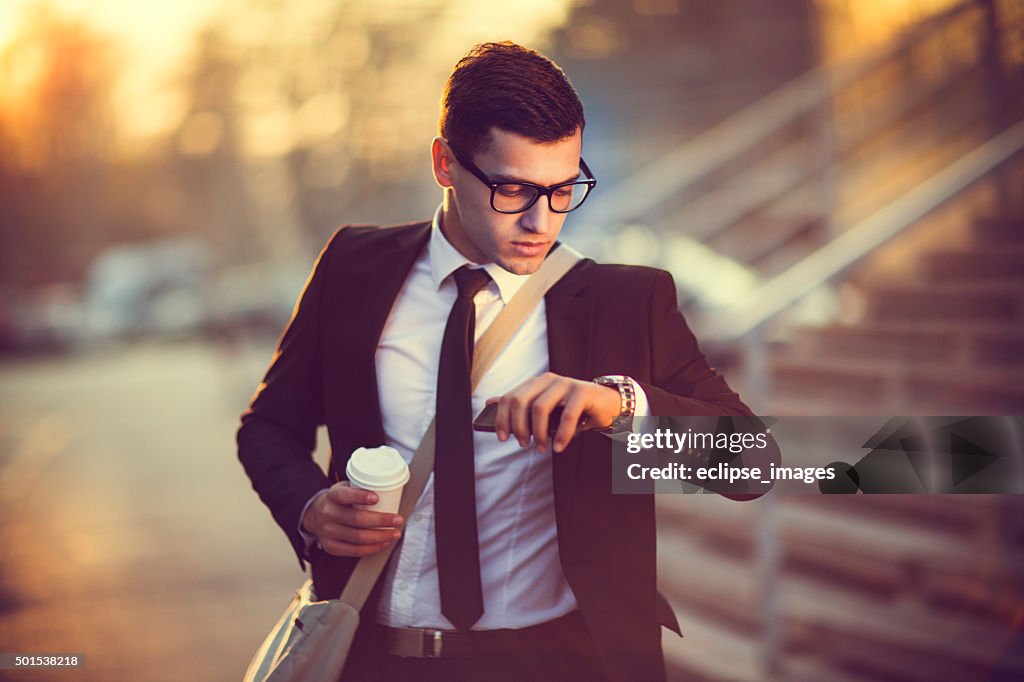 Man checking the time