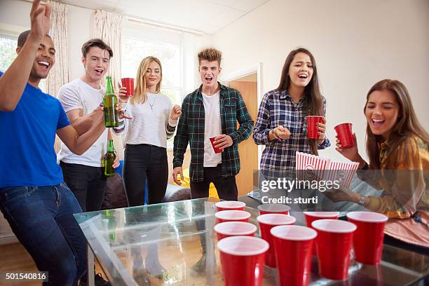 beer pong - beer pong stock pictures, royalty-free photos & images