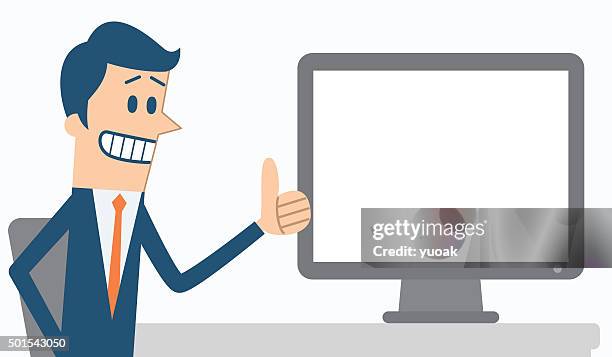 man using a computer - game developer stock illustrations