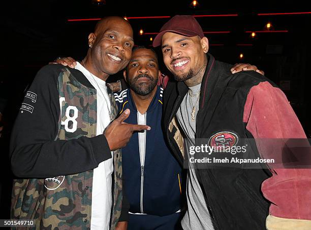 Radio personality Big Boy and recording artist Chris Brown attend a listening party for Chris Brown's latest album, 'Royalty' at HYDE Sunset: Kitchen...