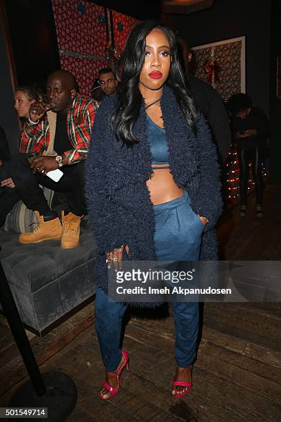 Singer/songwriter Sevyn Streeter attends a listening party for Chris Brown's latest album, 'Royalty' at HYDE Sunset: Kitchen + Cocktails on December...
