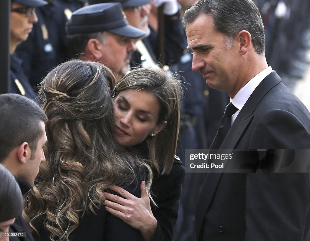 Spanish Royals Attend State Funeral Held For Two Policemen Killed In Kabul