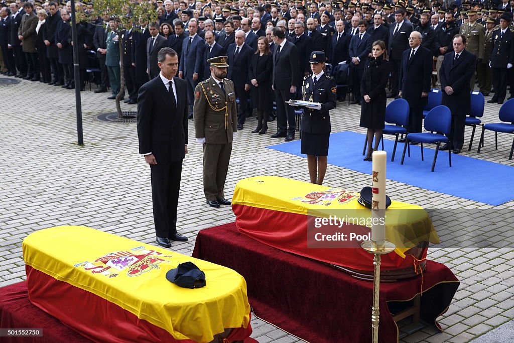 Spanish Royals Attend State Funeral Held For Two Policemen Killed In Kabul