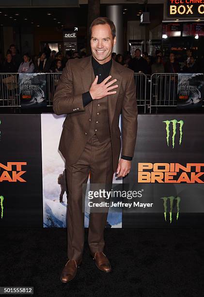 Actor Bojesse Christopher attends the premiere of Warner Bros. Pictures' 'Point Break' at TCL Chinese Theatre on December 15, 2015 in Hollywood,...
