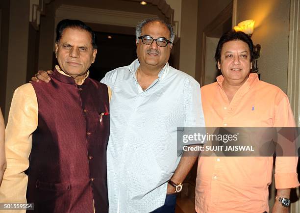 Indian Bollywood producer and director Boney Kapoor , politician Subbirami Reddy and producer Shashi Ranjan pose as they form part of the jury for...