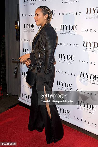 Leona Lewis arrives at the Chris Brown listening party for 'Royalty' at HYDE Sunset: Kitchen + Cocktails on December 15, 2015 in West Hollywood,...