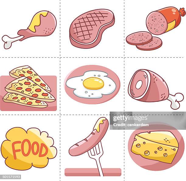 food vector set - dijon stock illustrations