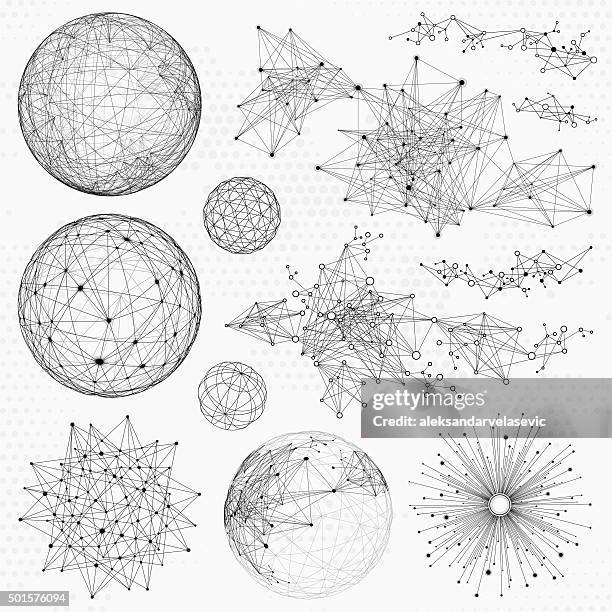 network design elements - big data circle stock illustrations