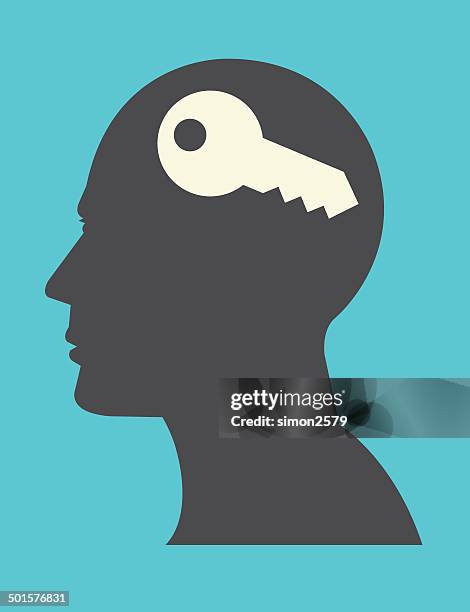 solution - head forward white background stock illustrations