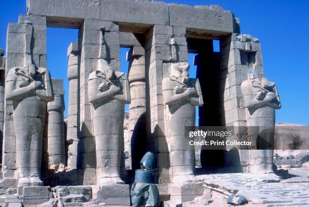 Colossal statues of Rameses II, The Ramesseum, Temple of Rameses II, Luxor, Egypt, c1300 BC.