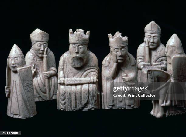 The Lewis Chessmen, , c1150-c1200. A piece from a collection of ninety-three found at Uig on the Isle of Lewis, Outer Hebrides, Scotland. Taking the...